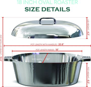 Cast Aluminum Dutch Oven - 8 Quart - Oval Dutch Oven Pot with Lid for Families and Parties - Lightweight Cajun Cookware with Ideal Heat Distribution - Oval Roaster Pan with Lid (13 Inch)