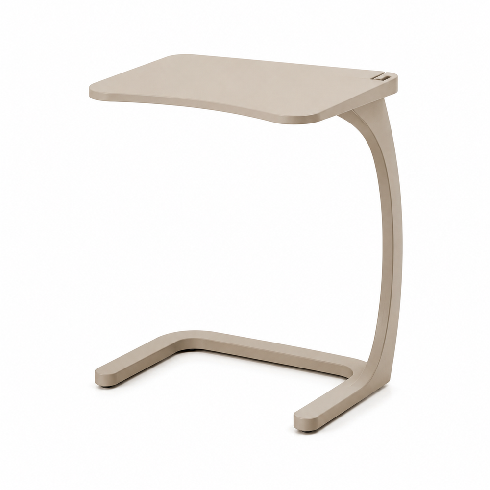Arc-Base C-Shaped Laptop Table - Sand Beige