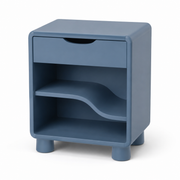 Wave-Shelf Nightstand - Dusty Blue