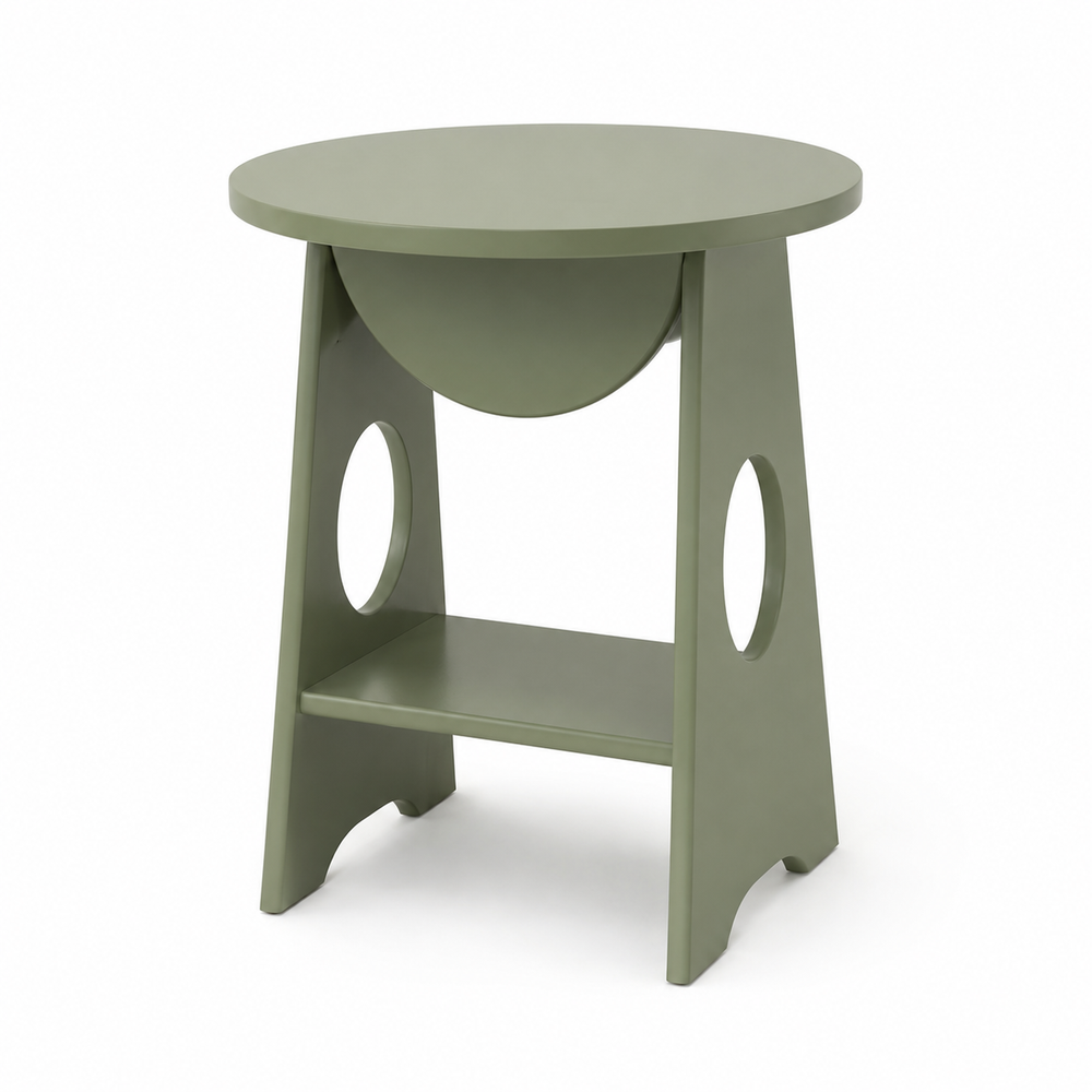 Half-Moon Flip Accent Table - Muted Sage