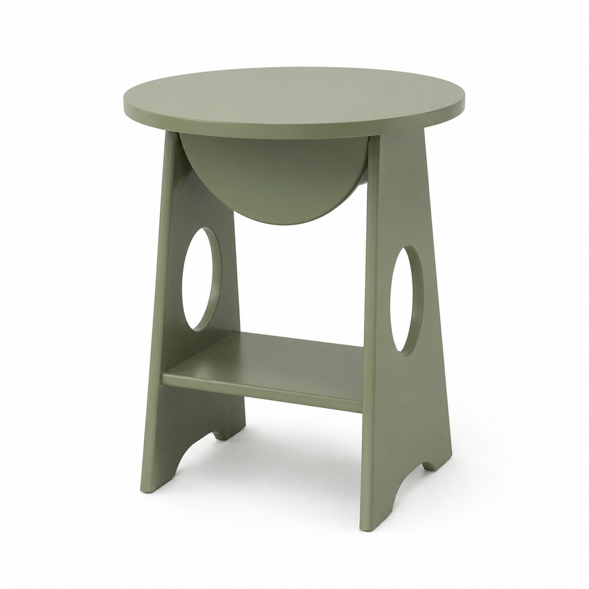 Half-Moon Flip Accent Table - Muted Sage