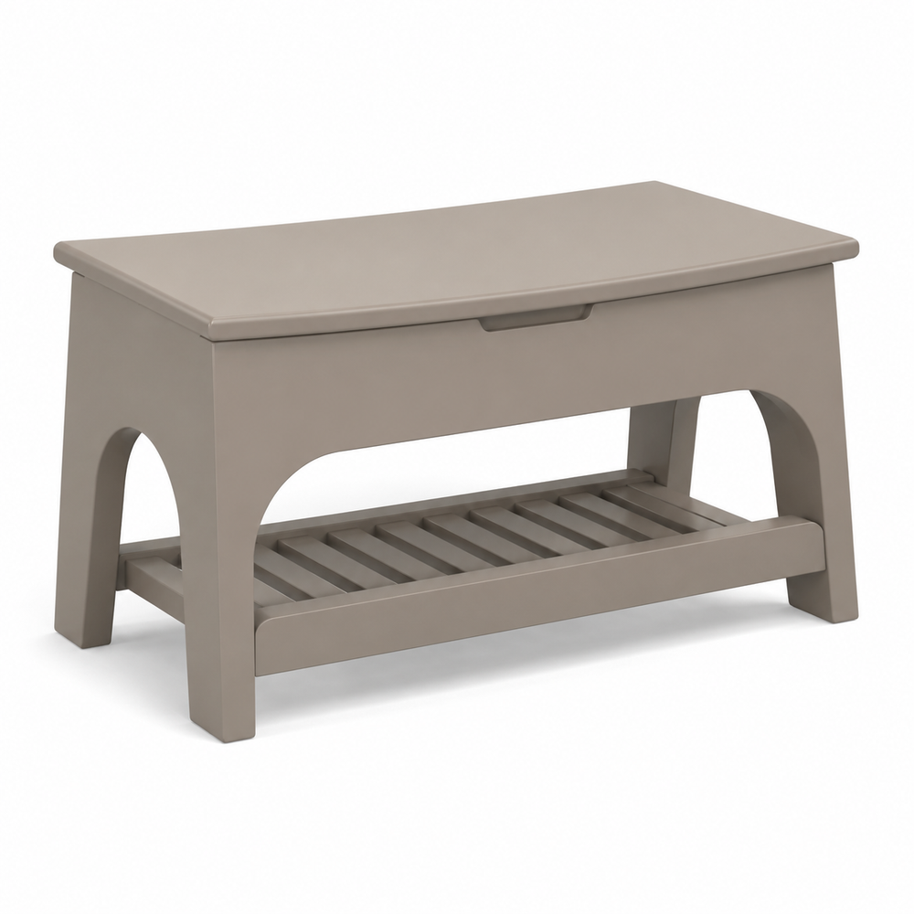 Lift-Ledge Entryway Storage Bench - Warm Taupe