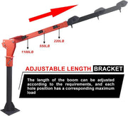 Pismire Winch Versatile 0.5T Folding Truck-Mounted Bed Crane Hoist Lift Pickup with Electric Winch 3500 lb 12V, Painted Steel 1100 lb Pickup 360 Swivel Base