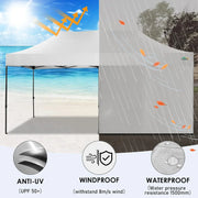 COBIZI 10x20 Heavy Duty Pop up Canopy Tent with 6 sidewalls Easy Up Commercial Outdoor Canopy Wedding Party Tents for Parties All Season Wind & Waterproof Gazebo with Roller Bag,Black(Frame Thickened)