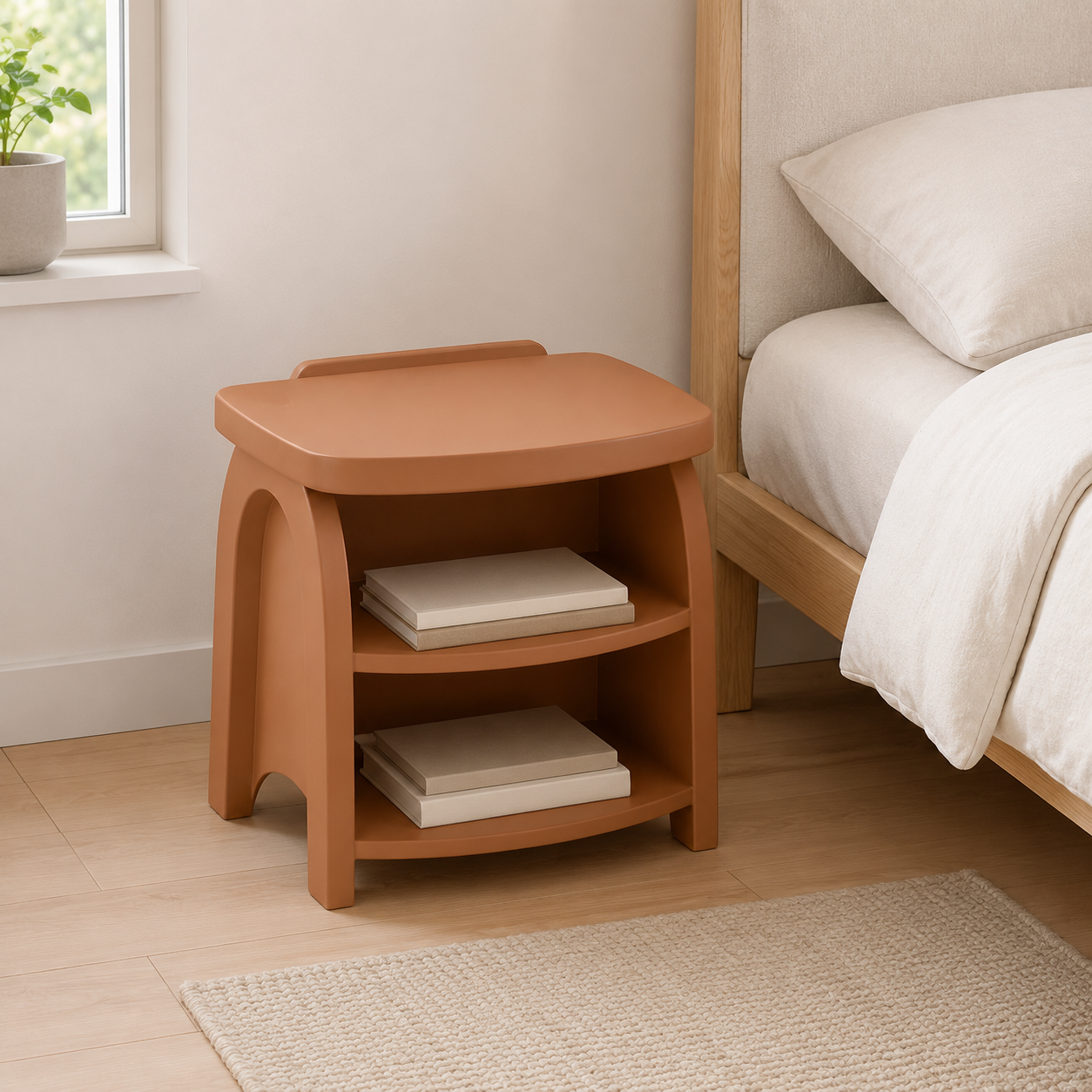 Arch-Stack Storage Stool - Muted Clay