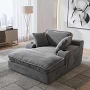 67" Oversized Chaise Lounge Chair Indoor Soft Boneless Cloud Couch with 3 Pillows 4 Side Pockets