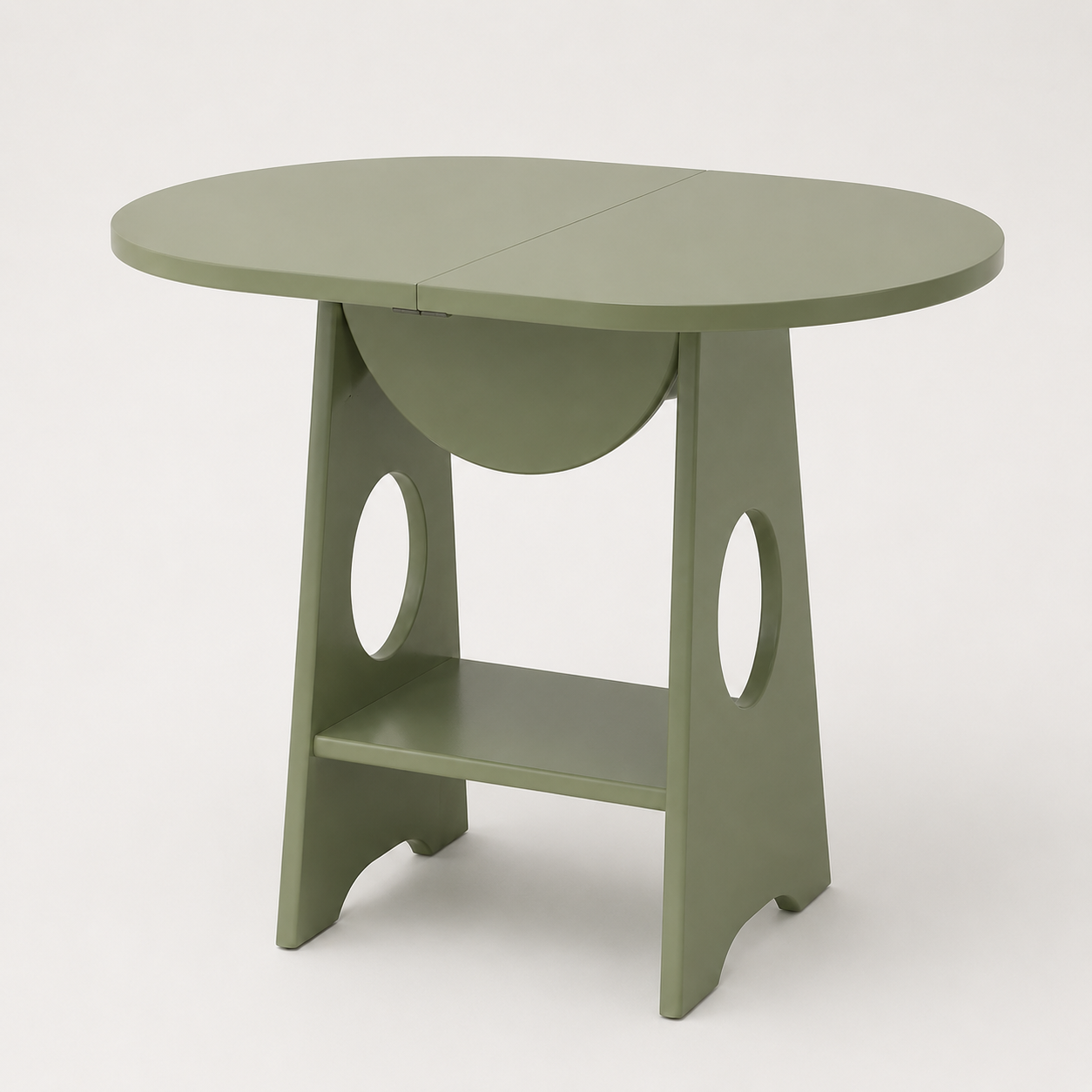 Half-Moon Flip Accent Table - Muted Sage