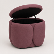 Petal-Panel Storage Ottoman - Deep Mauve