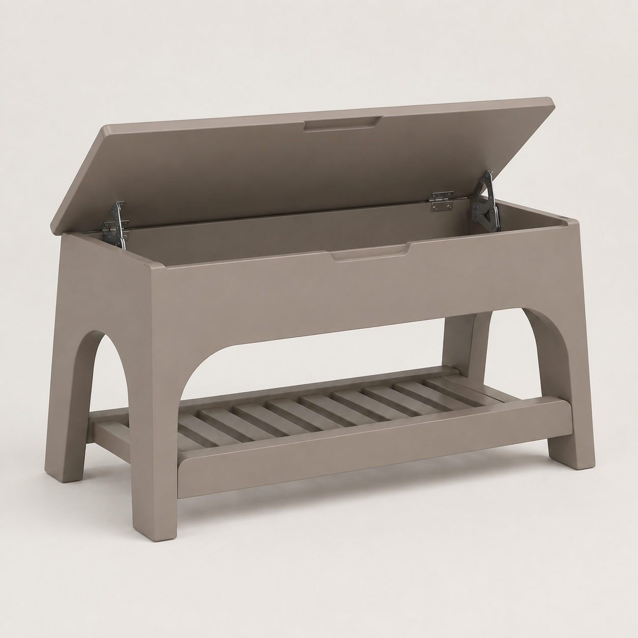 Lift-Ledge Entryway Storage Bench - Warm Taupe