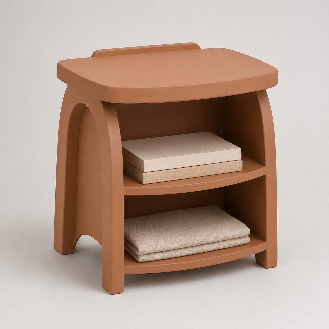 Arch-Stack Storage Stool - Muted Clay