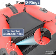 Inflatable Boat | Yacht Dinghy Tender Raft | Multi Person Fishing Boat | Aluminum Floor Oars | Fishing Rod Holders | Heavy-Duty PVC | 2024 Model |