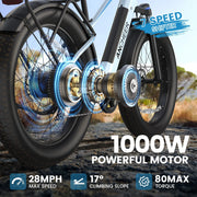 ANCHEER Electric Bike for Adults Peak 1000W Electric Bicycle 48V 15AH Battery Electric Bike 26" x 4.0" Fat Tire