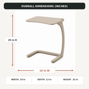 Arc-Base C-Shaped Laptop Table - Sand Beige