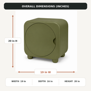 Orbit-Door Compact Storage Cabinet - Olive Green