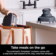 Ninja Crispi 4 in 1 Portable Glass Air Fryer Cooking System, 4QT & 6 Cup Glass Containers with Storage Lids, Easy Meals, Microwave, Freezer & Dishwasher Safe, Air Fry, Bake & More, Cyberspace, FN101GY : Home & Kitchen