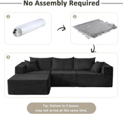 Cloud Sectional Couch with L-Shape Chaise,Modern Modular Sofa with Deep Seat, Upholstered Couches for Living Room Bedroom,No Assembly Required, Beige (Left Facing Chaise)