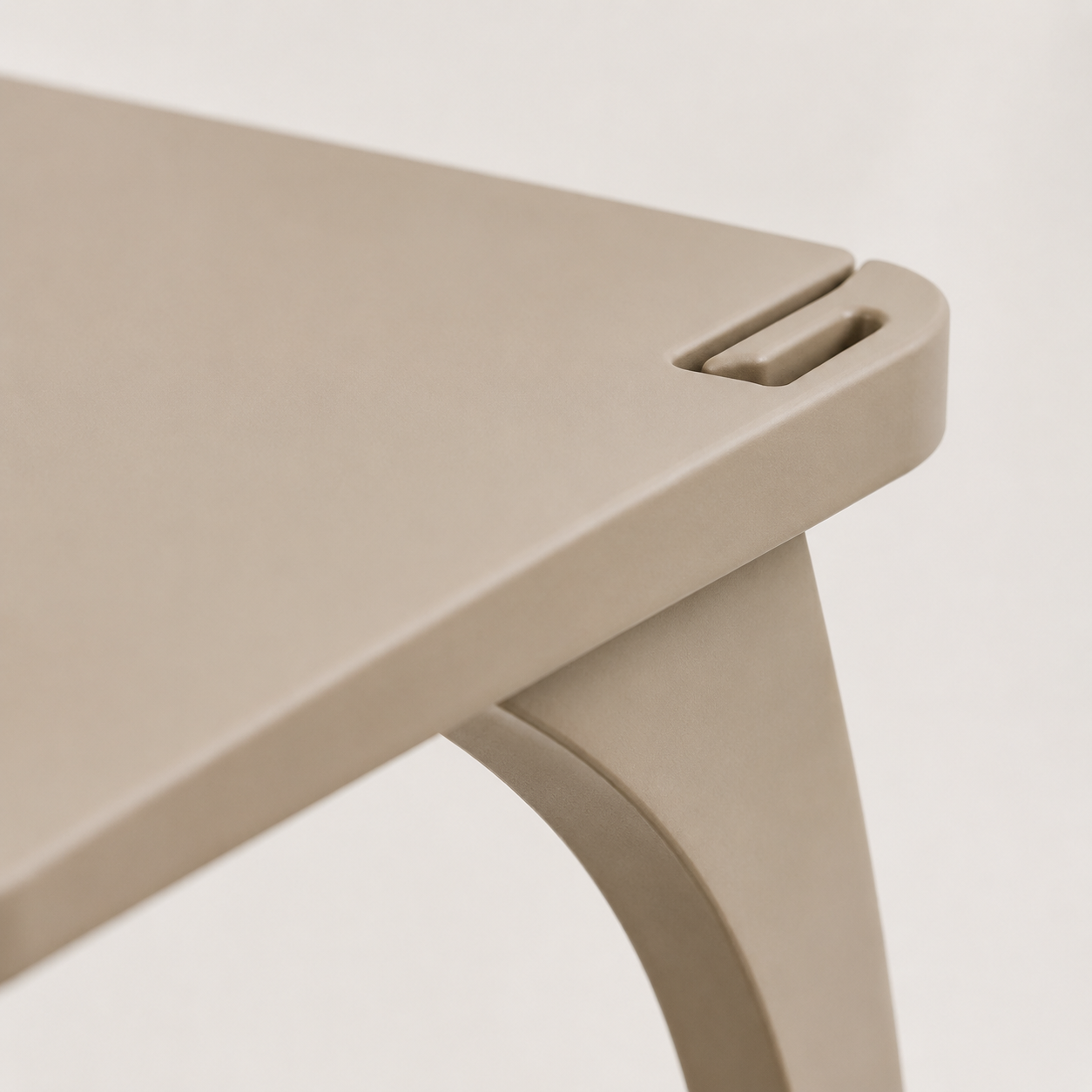 Arc-Base C-Shaped Laptop Table - Sand Beige