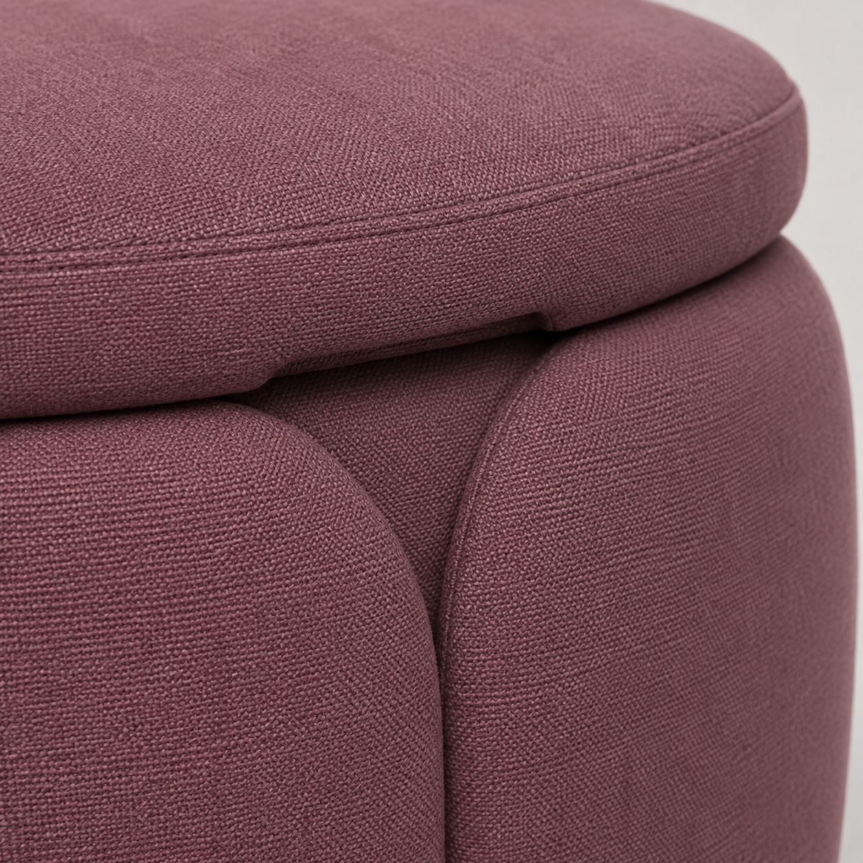 Petal-Panel Storage Ottoman - Deep Mauve