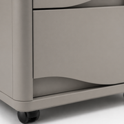 Ripple-Front Rolling Cabinet - Warm Gray