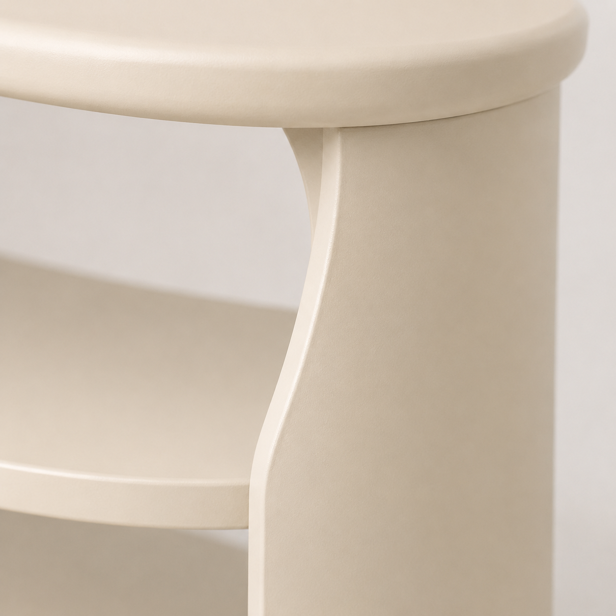 Crescent Two-Tier Shoe Bench - Soft Cream