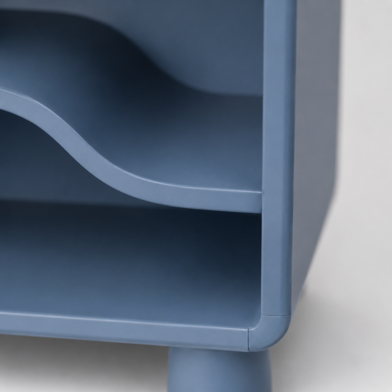 Wave-Shelf Nightstand - Dusty Blue