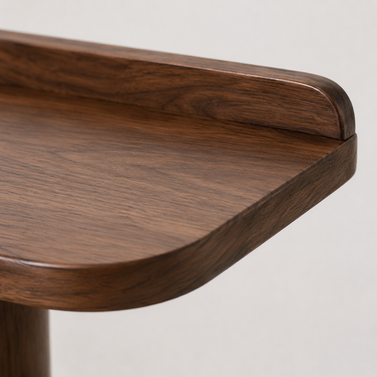 Pivot-Ledge Compact Side Table - Walnut Brown