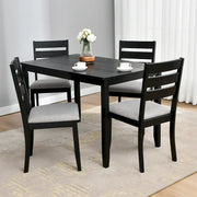 5-Piece Solid Wood 47L Dining Table Sets (1 Table+ 4 Slat Back Chairs)