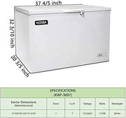 Commercial Top Chest Freezer 7 Cu. Ft - Deep Ice Cream Freezer with Wire Storage Basket, Solid Door, for Groceries, Kitchen, Restaurant White