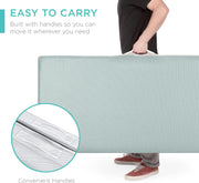 Best Choice Products 4in Portable Queen-Size Mattress, Tri-Fold Mattress for Camping, Guest, Toddler, Foam Plush w/Carry Case - Grey