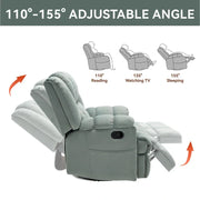Lazy Boy Swivel Rocker Fabric Recliner Chair, Overstuffed Large Manual Recliner Glider with Pillow Top Arms and Cushion Back