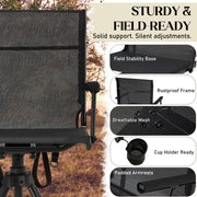 Danrelax 360 Silent Camo Hunting Blind Chair, Armrests, Side Pouch, Telescopic Legs