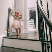Crystal Designer Baby Safety Gate - Meets Tougher European Standards - Modern Design and Unparalleled Safety - Beauty & Safety Together at Last - Simple Installation | Hardware Mount