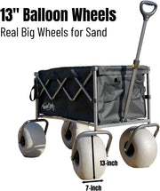 Beach Wagon with 13" Balloon Wheels, Collapsible, All-Terrain, 185L