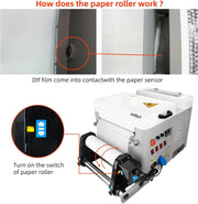 A3 Economic Automatic DTF Powder Shaker and Dryer Machine 13.4in (340mm), Automatic Powder Shaking Machine with 4 Lamps for Even Heating for DTF Printing on T-Shirts Clothes