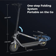 Electric Scooter, 500W Peak Motor, Up to 15.5 MPH, 19 Miles Ranges Foldable Electric Kick Scooter with Dual Braking System, Adults/Youth E Scooter for Commute
