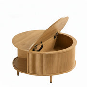 31.5 Inch Round Lift Top Coffee Table Storage Design