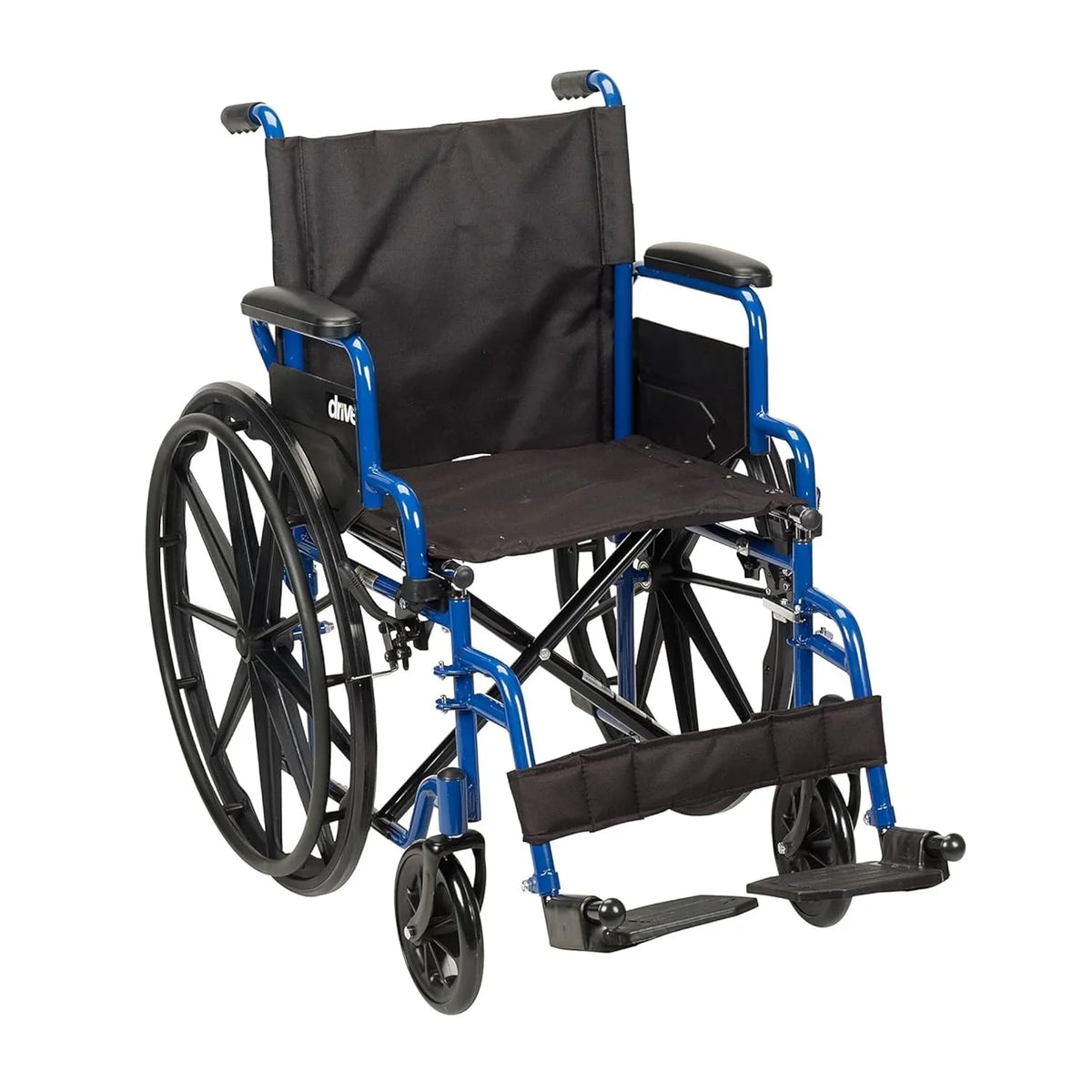Drive Medical Blue Streak Lightweight Wheelchair - Portable Folding Mobility Aid