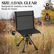 Danrelax 360 Silent Camo Hunting Blind Chair, Armrests, Side Pouch, Telescopic Legs