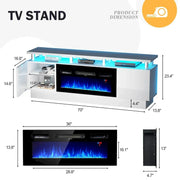 70 TV Stand with 36 Fireplace and Adjustable Shelves