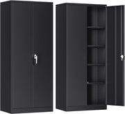 Atripark Metal Storage Cabinet with Lock, 72" Lockable Garage Tool Cabinet with Doors
