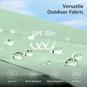 15ft Double Sided Patio Umbrella with Solar Lights, Outdoor Large Umbrellas with Crank Handle and 36 LED Lights, Rectangular Market Umbrella with Base Included for Deck Pool Shade