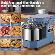 2025  8Qt Commercial Food Mixer, 450W Dual Rotating Dough Kneading Machine w Food-grade Stainless Steel Bowl, Security Shield & Timer, Commercial