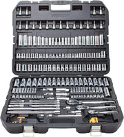 Mechanics Tool Set, SAE and Metric, 1/2, 1/4, 3/8 Drive Sizes, 192-Piece.