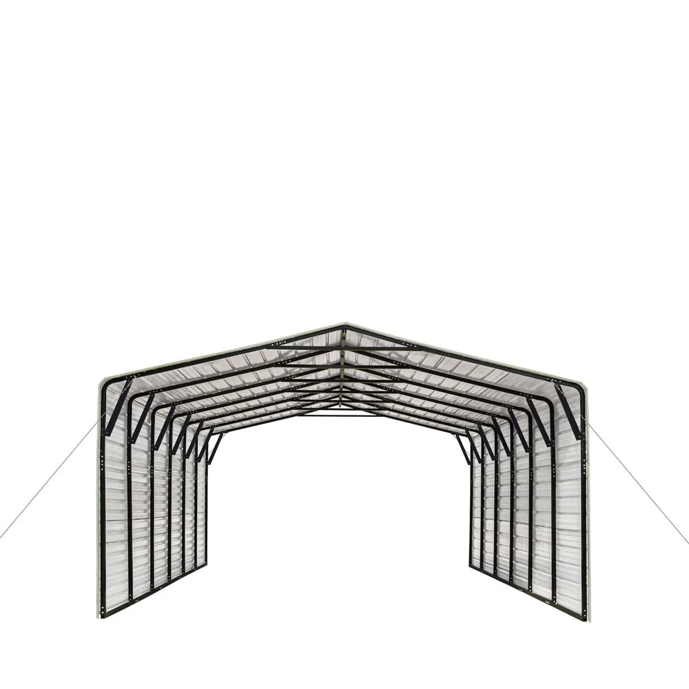 2025 CP2030F 20' x 30' All-Steel Carport Shed With 10' Enclosed Sidewalls