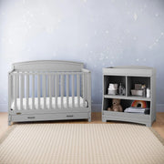 5-in-1 Convertible Baby Bed (with drawers, white) - Green Guardian Gold Certification, built-in baby bed storage drawer, convertible to toddler bed, day bed and full-size bed