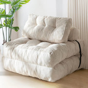 MAXYOYO Folding Sofa Bed, Convertible Sleeper Chair with Pilow Foldable Mattress with Back Support, Portable Fold Out Chair Bed Comfy Floor Sofa Lounge for Living Room Bedroom, Beige, Double