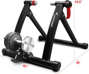 Bike Trainer Stand Indoor Riding - Sportneer Magnetic Stationary Bicycle Exercise Stand with Noise Reduction Wheel, 6 Resistance Adjustable