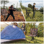 Danrelax 360 Silent Camo Hunting Blind Chair, Armrests, Side Pouch, Telescopic Legs