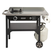 Cuisinart Outdoor Wok Station, 50,000 BTU Propane Outdoor Wok Burner w Prep Table, 14" Carbon Steel Wok for Stir Fry, Searing, BBQ  Black