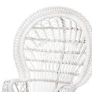 Kallima Modern Bohemian White Natural Rattan Peacock Chair